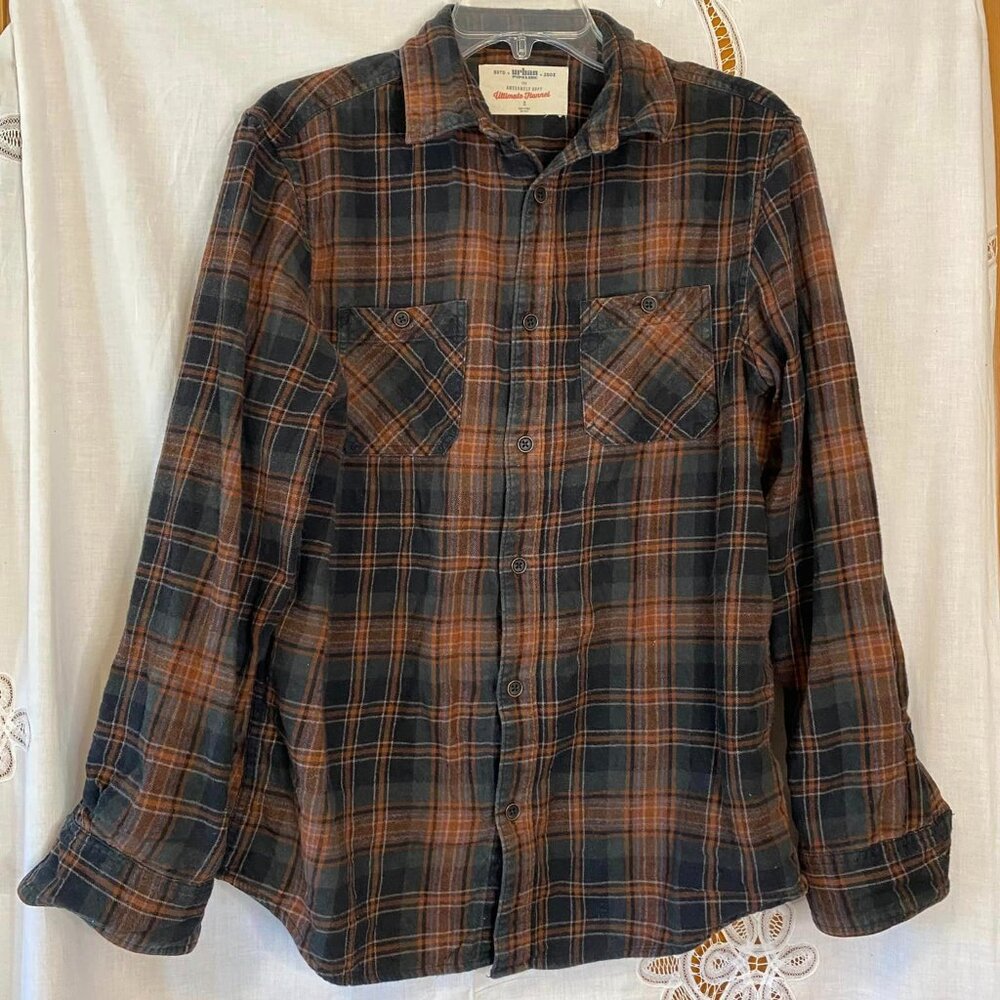 Urban Pipeline Men's Size S Awesomely Soft Ultimate Flannel in Brown and Black